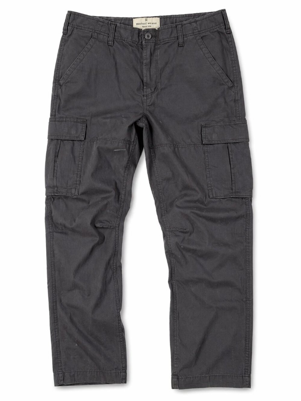 Mutual Weave Cargo Pants 36x30 Charcoal Relaxed Taper Utility